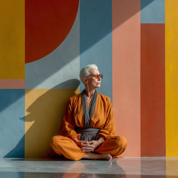 Katta yoshdagi erkak meditatsiya qilmoqda